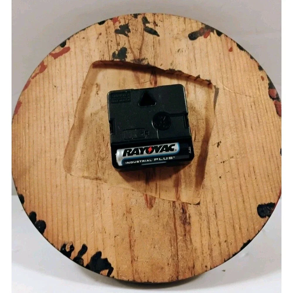 Vintage Fat Cat Wall Clock Wood Round 7
